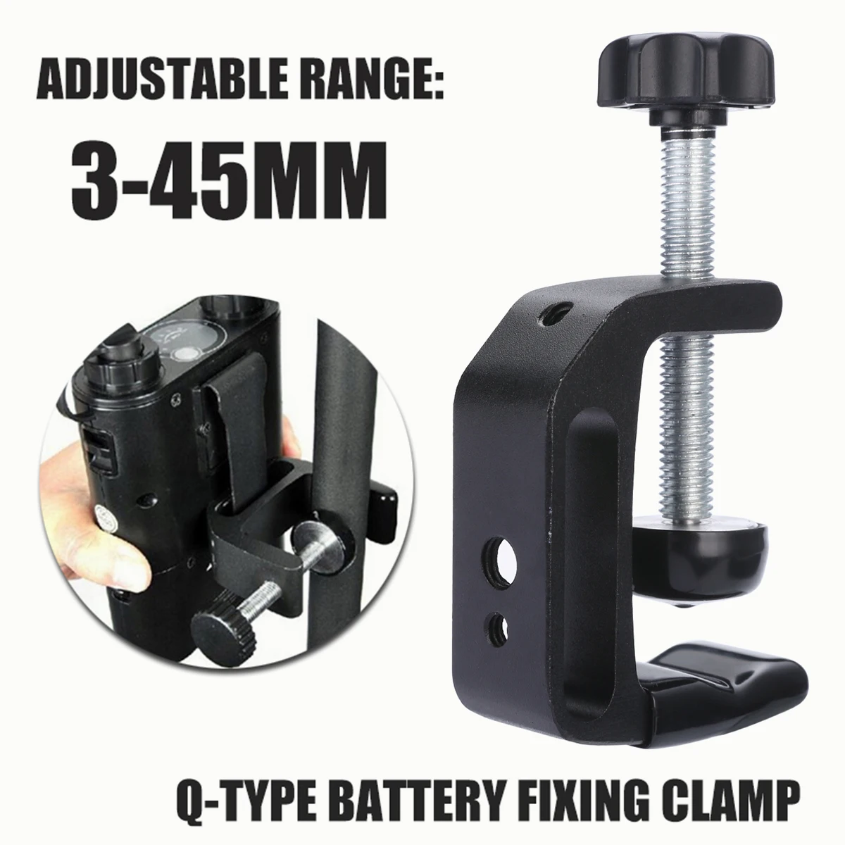 

For Photo Studio Accessories 1pc Q-Type Battery Hook Clamp Clip Mount Supports Flash Light Bracket Power Pack Mayitr
