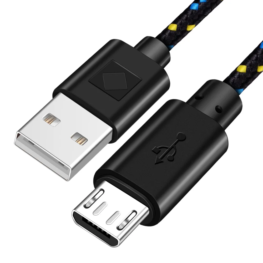 Олаф 1 м 2 м 3 м микро USB кабель нейлон Быстрая зарядка Телефон Зарядное устройство USB кабель для samsung Xiaomi huawei LG Android Microusb Кабели - Цвет: Black