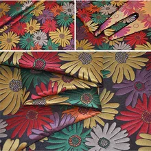 145 см ширина импортируется из цветной Подсолнух металлик из жаккардовой парчи 3D жаккардовая окрашенная пряжа ткань для юбка пальто платье