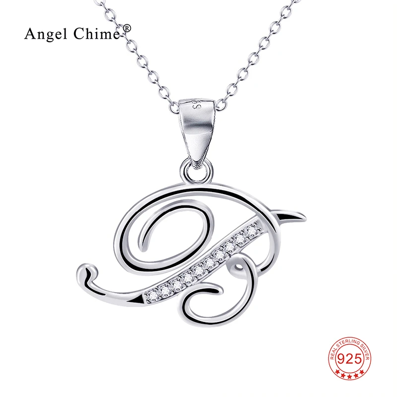 

925 Sterling Silver Personalized Charm Letter B Pendant Necklaces Chain Choker Tiny Delicate Minimalist Necklace Women Jewelry