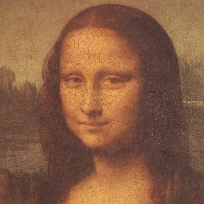 Знаменитая Классическая картина Leonardo Da Vinci Мона Лиза улыбка крафт-бумага постер ностальгия декоративные наклейки на стену 40,5X26,5 см