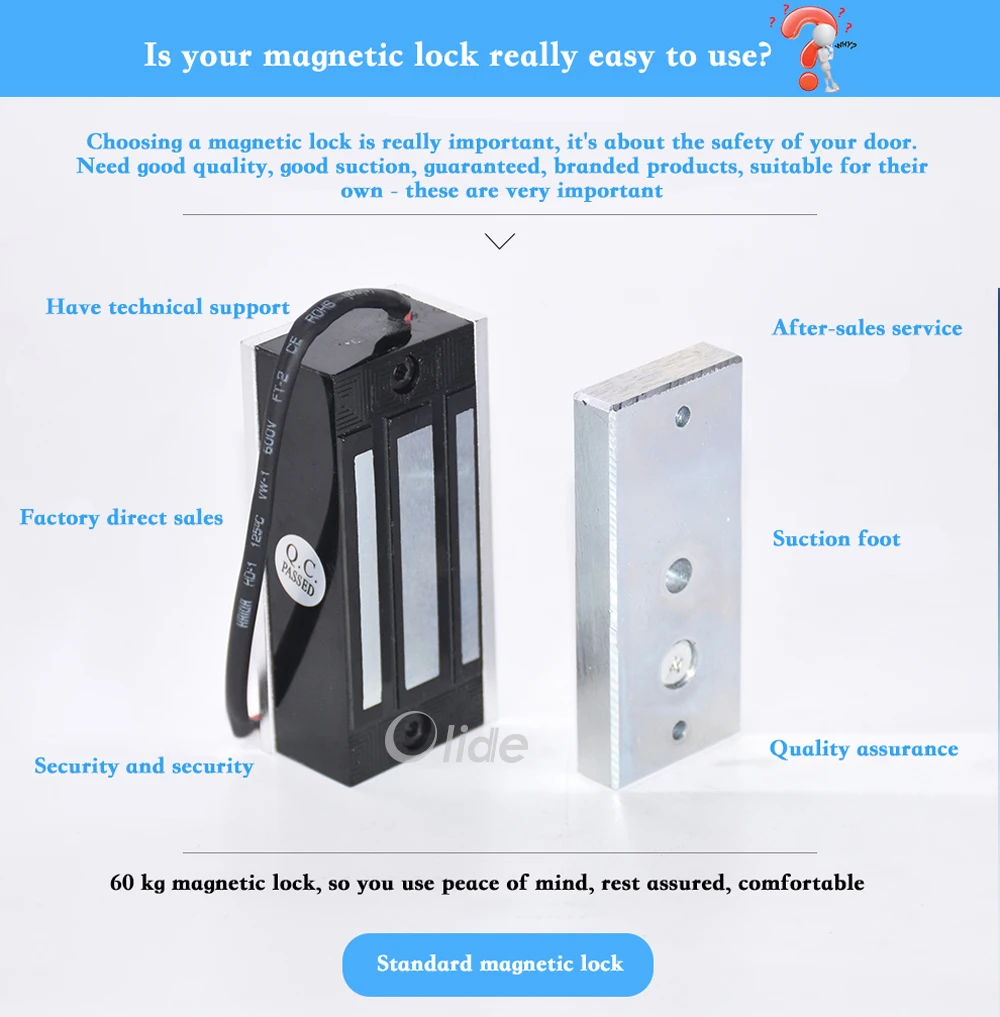 Magnetic Lock 60kg Electromagnetic Lock 12v 24v Mini Electric