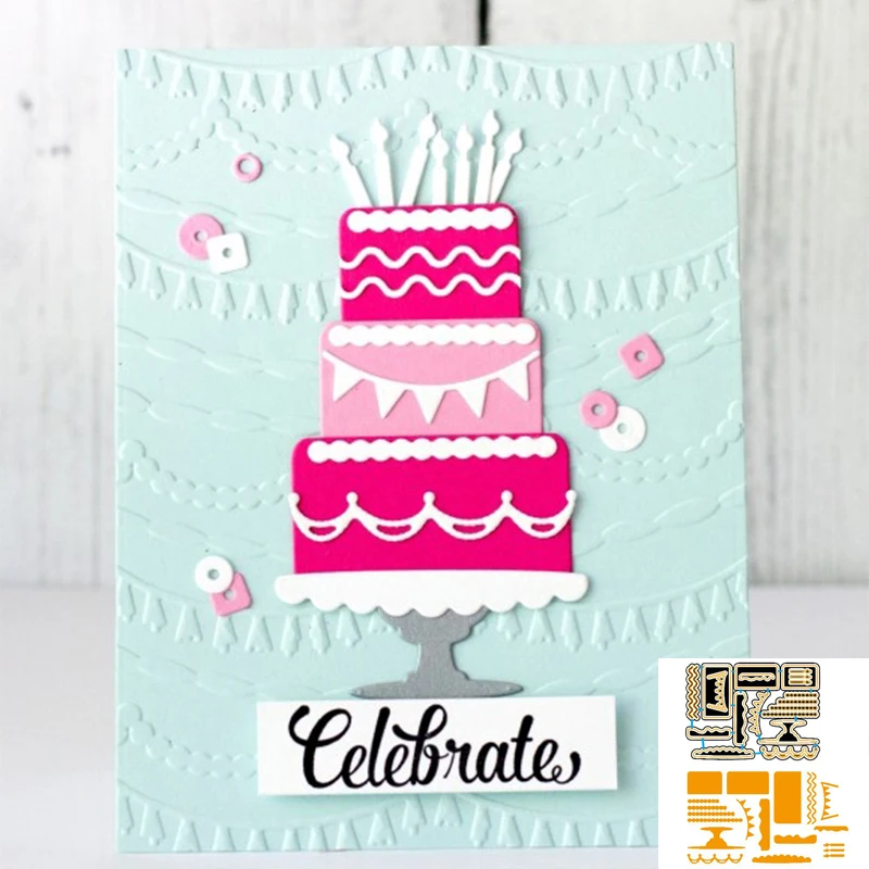 

1 Set Birthday Cakes Food Shape Metal Cutting Dies Stencil For Scrapbooking Album Embossing Decor DIY Handcrafts Templates Model