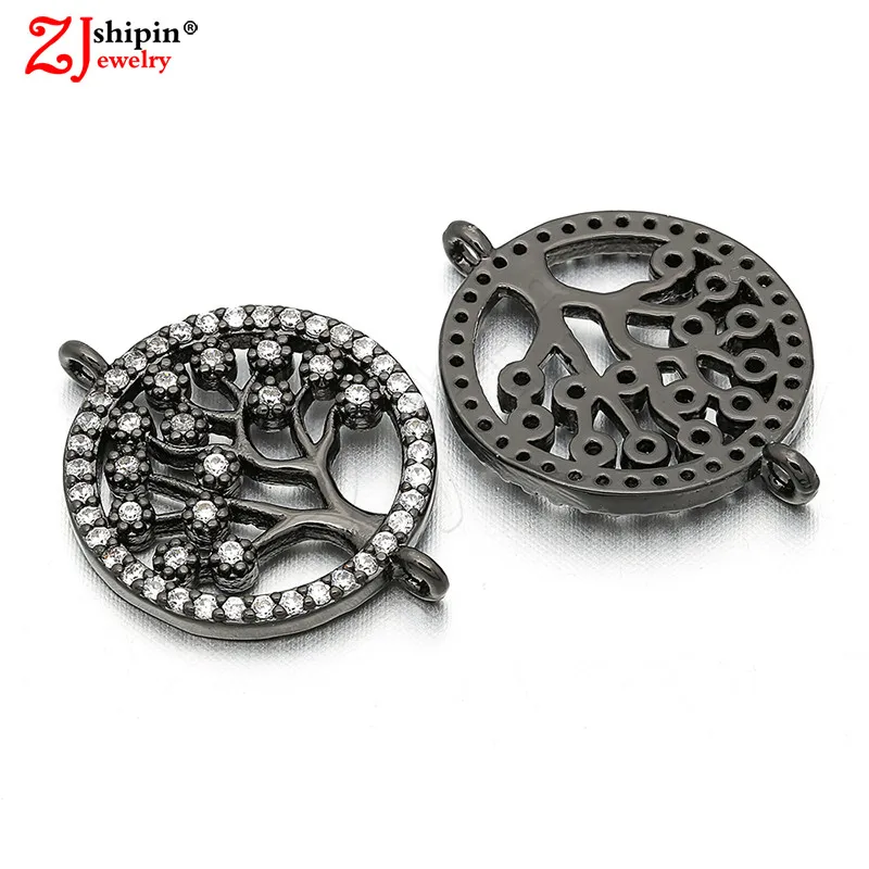 

life tree micro inlaid zircon CZ jewelry accessories connector suitable for DIY bracelet necklace jewelry discovery production