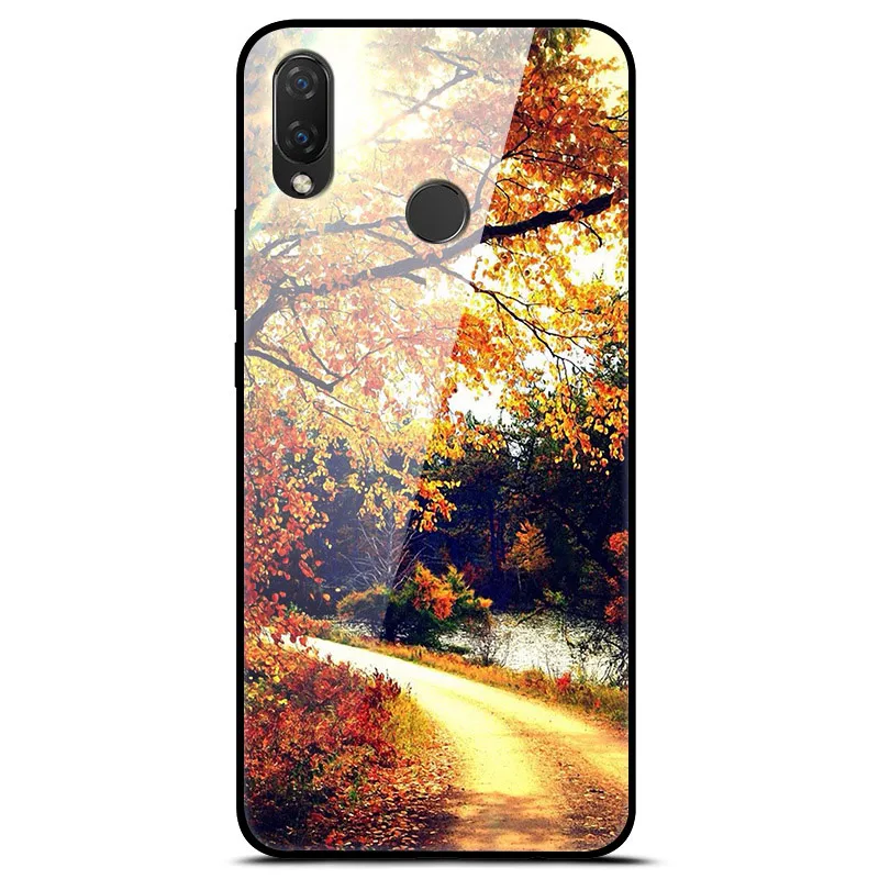51 Для huawei Nova 3 чехол 6,3 ''стекло закаленное Роскошная твердая задняя крышка для huawei Nova 3 чехол для телефона NOVA3 Coque Мягкий Бампер Funda - Цвет: 51
