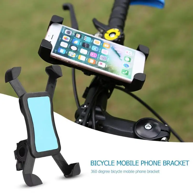 Universal Anti-slip 360 Rotating Bike Bicycle Handlebar Phone Holder Mount Stand Bracket for 3.5-6in Cellphones