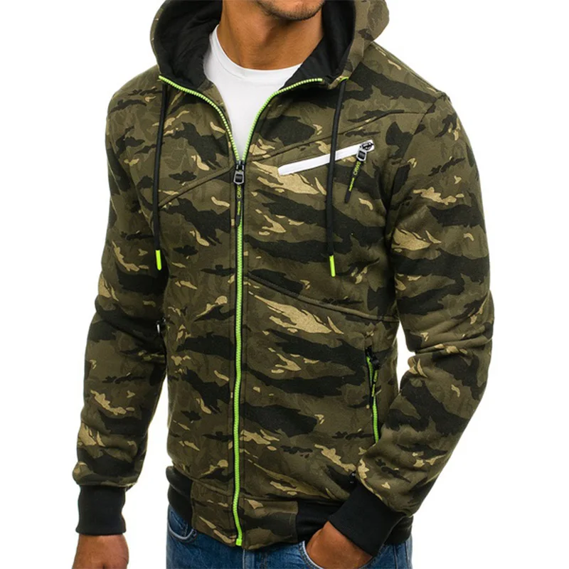 

ZOGAA 2018 Men's Fashion Hoodies Military Style Tuetleneck Striped Rib Sleeve Zipper Polyester Thin Men Hoodie Jacket Coat
