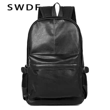 SWDF Brand Preppy Style Leather School Backpack Bag For College Simple Design Men Casual Daypacks mochila male New For Teenager 2018 amarte new fashion preppy style leather school backpack bag for college simple design men casual daypacks mochila male