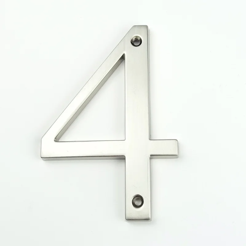 

Satin Nickel 101mm Height House Number House Door Address Number Digits Zinc Alloy Screw Mounted Big Door Address Sign #4