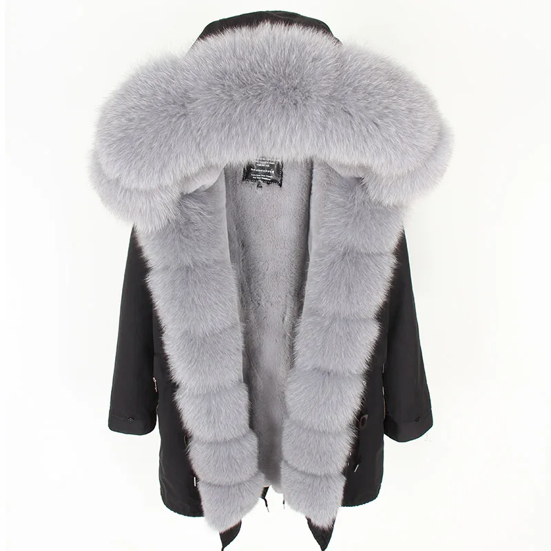 

Winter warm fashion pike women's clothing Fox big fur collar plus velvet thickened long section Detachable thick lining jacket