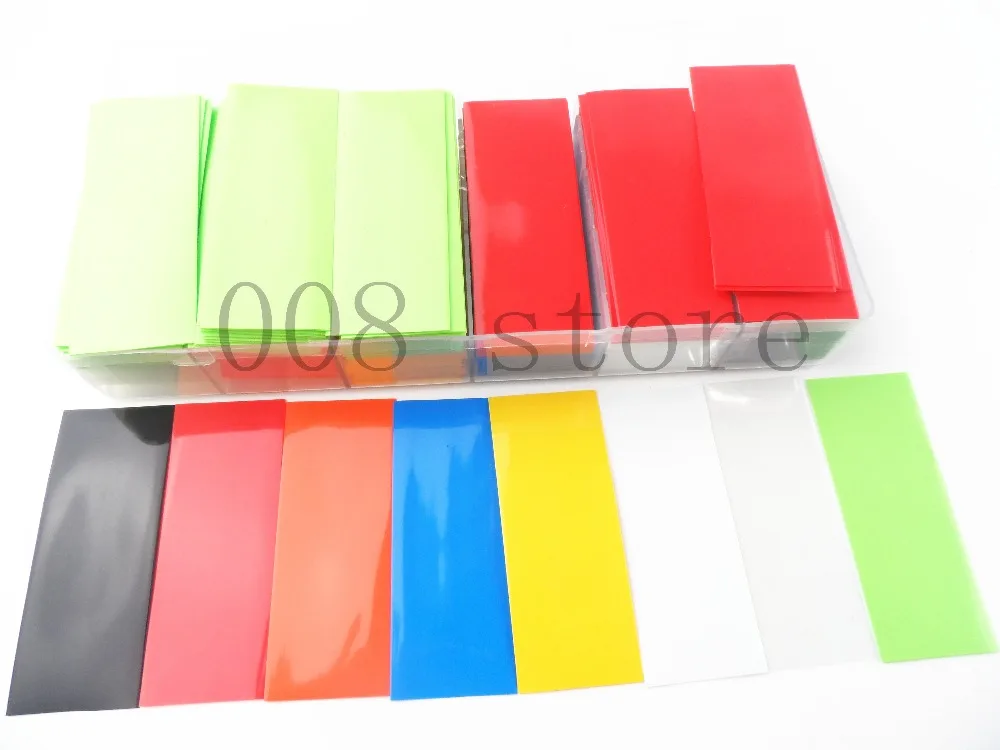 

280pcs 74mm PVC Heat Shrink Tubing Tube Wrap Kit 8 Colors with Case For Li ion 18650 18500 Battery