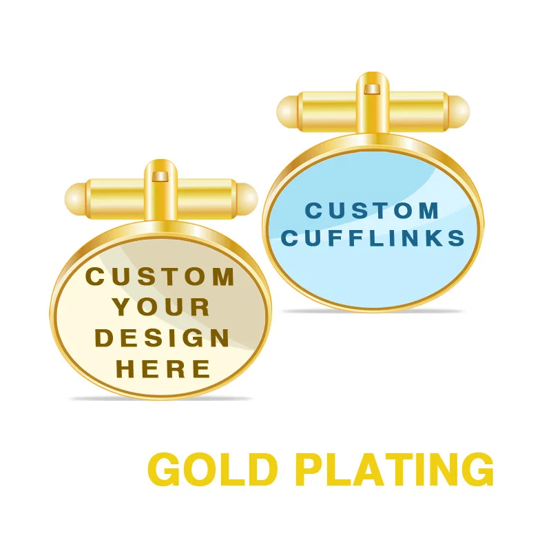 Настроить любые дизайнерские запонки на заказ любой логотип запонки - Окраска металла: Gold Plate