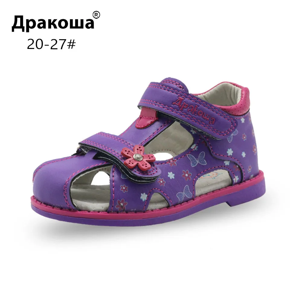 Apakowa/обувь из искусственной кожи для девочек, детские летние сандалии для маленьких девочек, нескользящая обувь для малышей, детская обувь, поддержка арки - изображение
