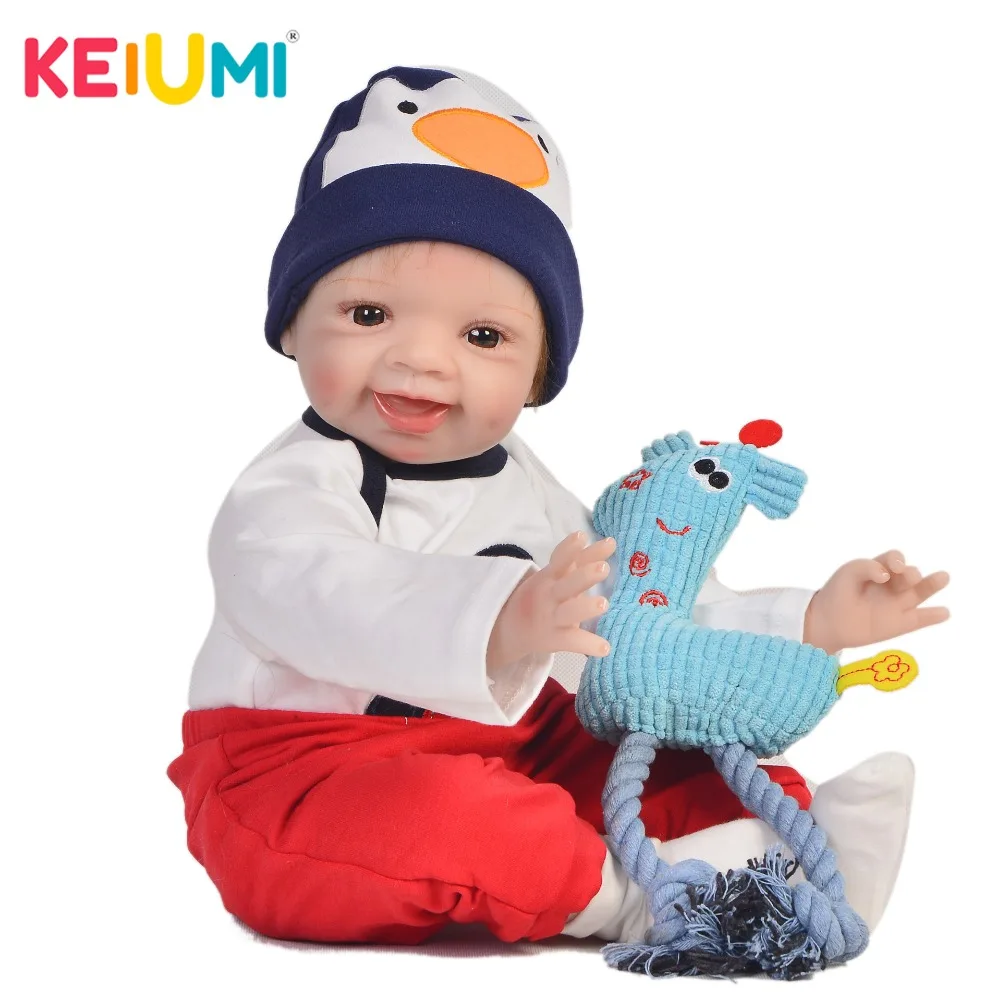 

KEIUMI Lifelike 22 Inch Newborn Baby Doll Cloth Body Realistic Lovely Baby Doll Toy For Children's Day Kid Birthday Xmas Gifts