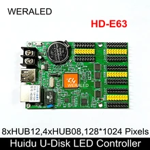 Huidu HD-E63 u-диск и RJ45 Ethernet порт один цвет двойной цвет большой светодиодное табло контроллер, поддержка P4.75 P10 Светодиодный модуль