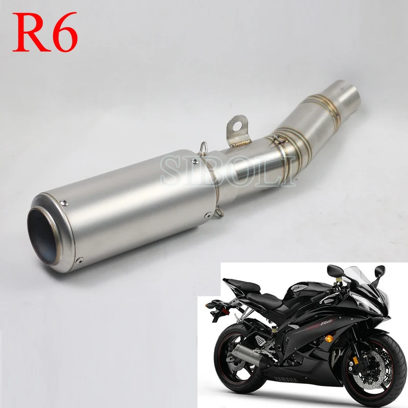 

For YAMAHA YZF R6 Motorcycle Slip On Exhaust Full System R6 Moto Escape Exhaust Muffler Brand Laser With Middle Link Pipe