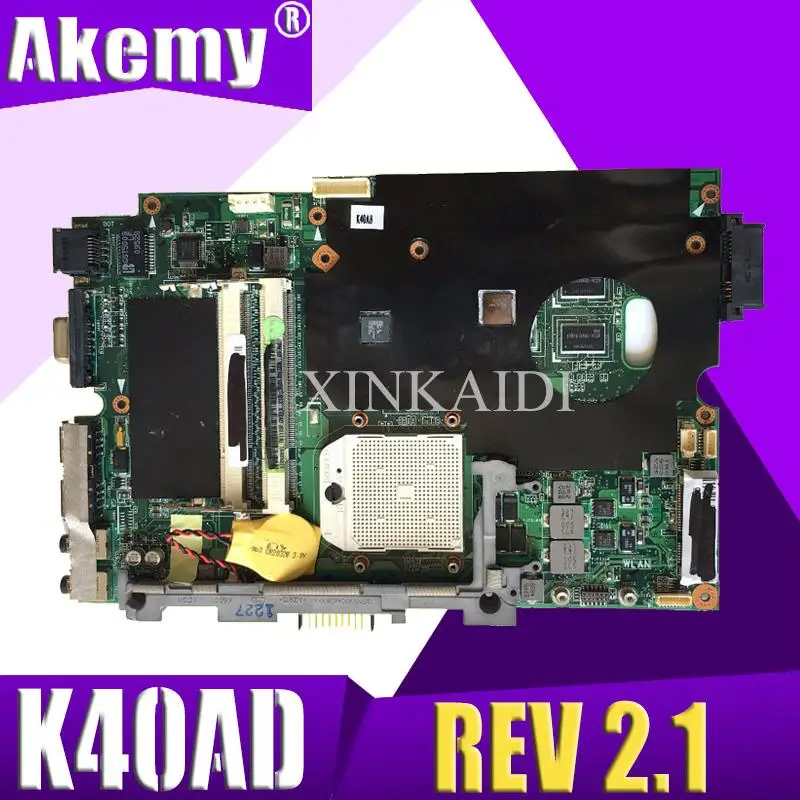 Akemy 14 дюймов для Asus K40AB K40AF K40AD материнская плата для ноутбука DDR2 K40AB REV: 1,3G 2,1 рабочая