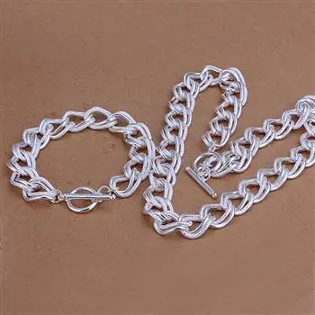 

Wholesale fashion jewelry Set, 925 Silver Necklace and Bracelet. Pretty jewelery is good quality