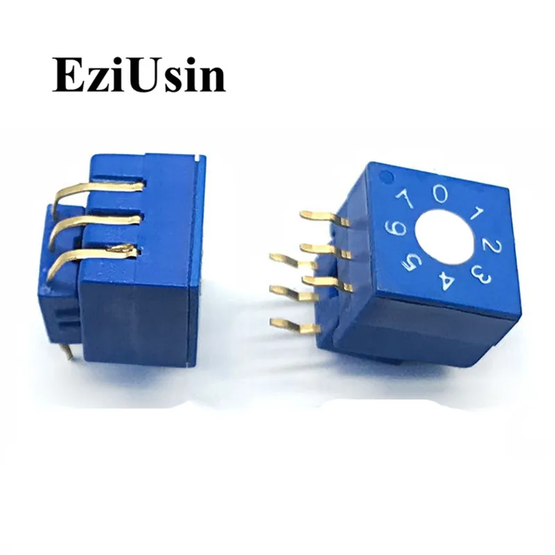 

0-7 8 Rotary Coding Switch DIP Knob Switch 6pins 8421C 0mm Shank 3:3 5.08mm PCB Vertical Switching