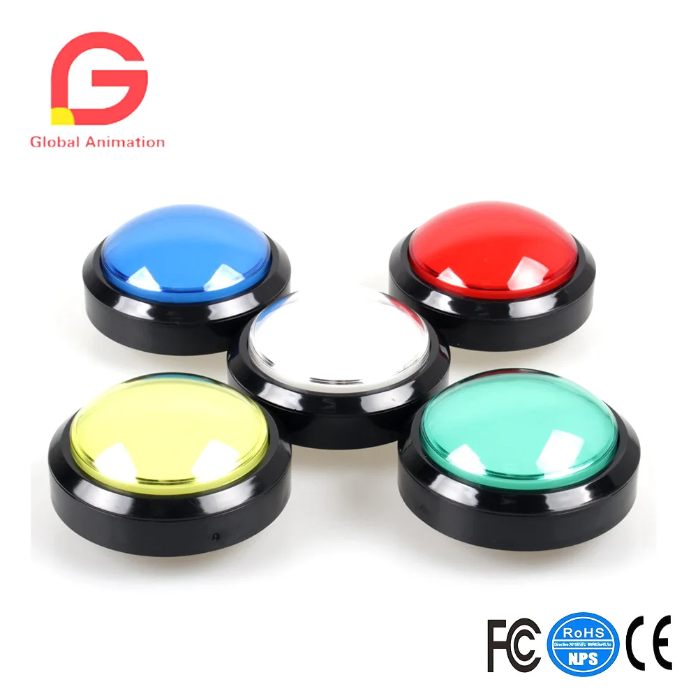 

2pcs 12V Arcade Buttons 100mm Larger Big Dome Convex Type LED Lit Illuminated Push Button for For Arcade Machine DIY Kit