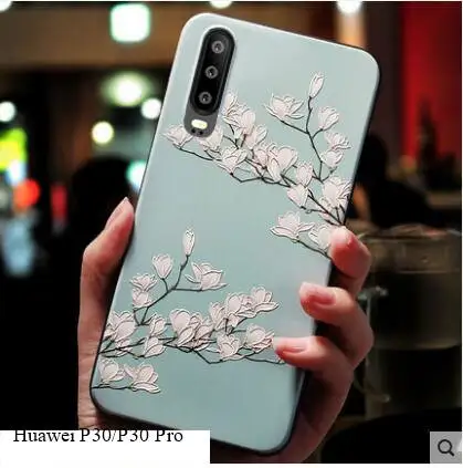 Чехол для Huawei P30 Pro мягкий силиконовый чехол телефона из ТПУ с 3D рисунком тиснения