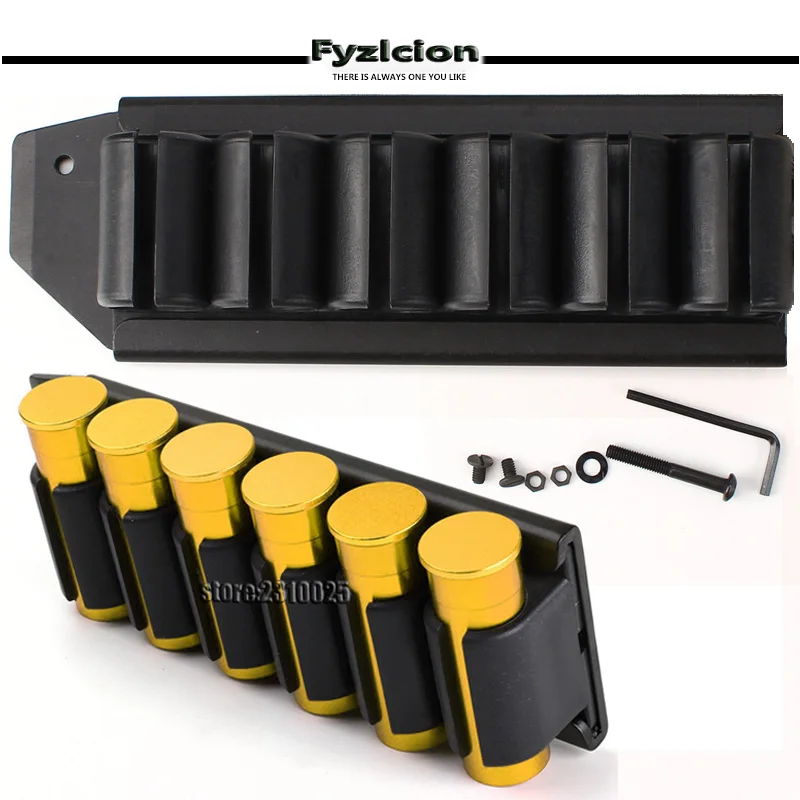 

Fyzlcion Tactical Shotgun 12 GA Holder Side Saddle Mossberg 500 590 12 Gauge GA 6 Carrier Holder Plate Kit for Hunting