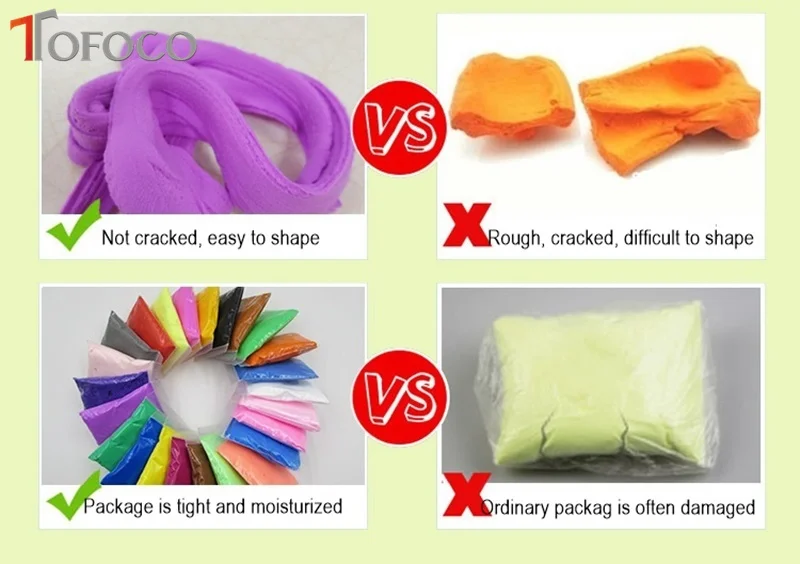 TOFOCO 24pcs/set Super Light Plasticine Intelligent Polymer Clay Slime Toys DIY Gum For Hands Anti Stress Colorful Clayey Tools TOFOCO 24pcs/set Super Light Plasticine Intelligent Polymer Clay Slime Toys DIY Gum For Hands Anti Stress Colorful Clayey Tools