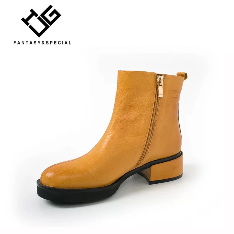 

IGU Women Boots Genuine Leather Ankle Boots Zipper 2018 Fashion Winter Snow Boots Keep Warm Women Shoes Female Botas Femininas