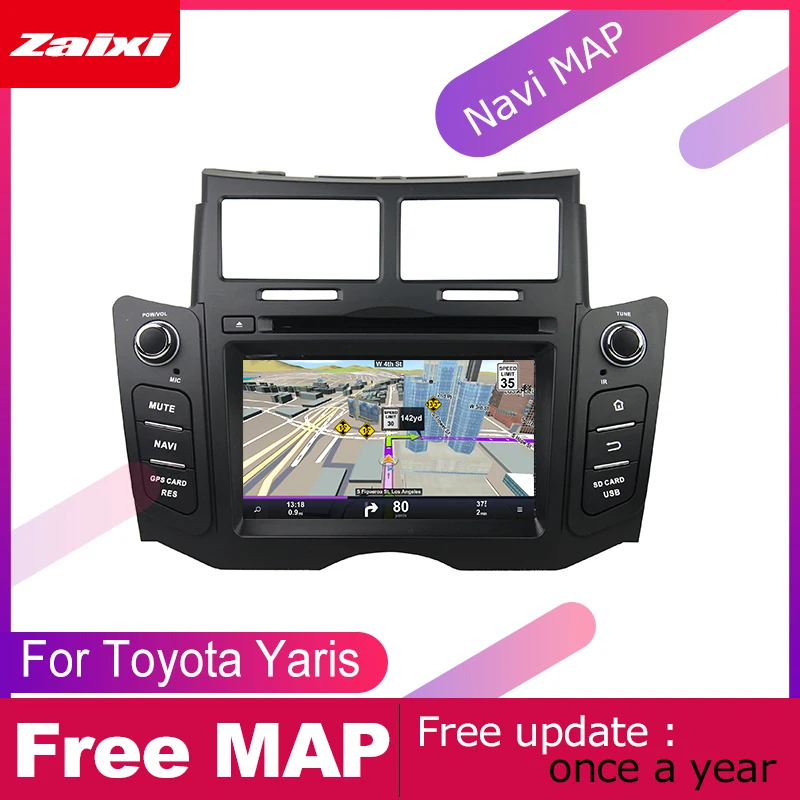 Top ZaiXi android car dvd gps multimedia player For Toyota Yaris 2005~2011 car dvd navigation radio video audio player Navi Map 2