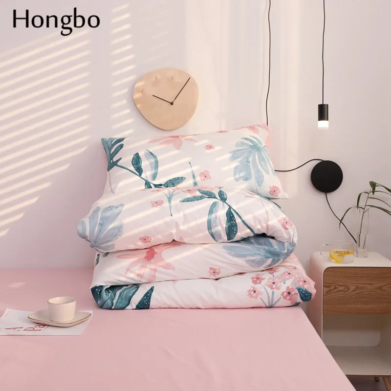 Комплект постельного белья Hongbo из хлопка с цветочным рисунком зеленых листьев