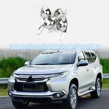 Для Mitsubishi Pajero Montero Shogun Спорт 2016 2017 2018 ABS Chrome снаружи двери автомобиля ручка крышки чаши отделкой 4 шт. стайлинга автомобилей