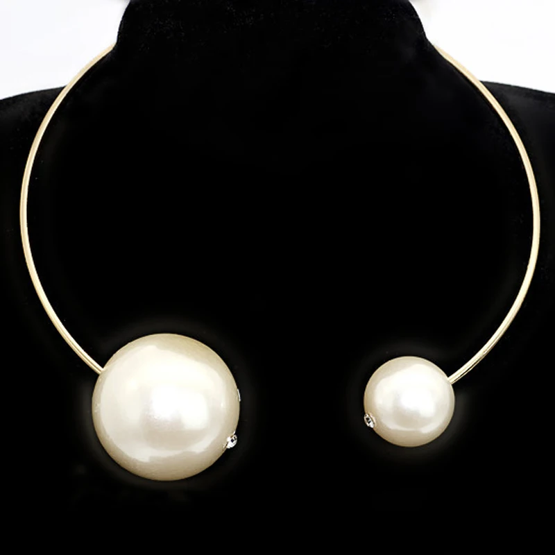 The size of the big catwalk models in Europe and America pearl short money Korean personalized fashion necklace | Украшения и