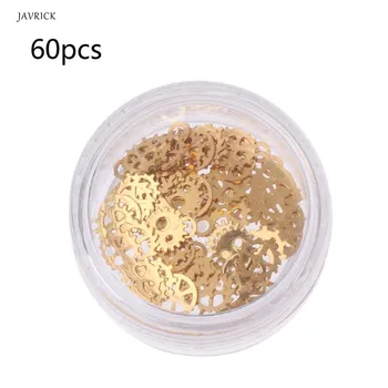 

60Pcs Resin Jewelry Fillings Mixed Steampunk Cogs Gears Clock Hand Charm UV Frame