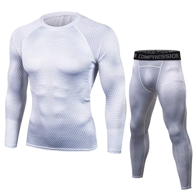 Men Quick Dry Compression Long Johns 3d Two Piece Set Fitness Winter Male Spring Autumn Sporting Runs Workout Thermal Underwear