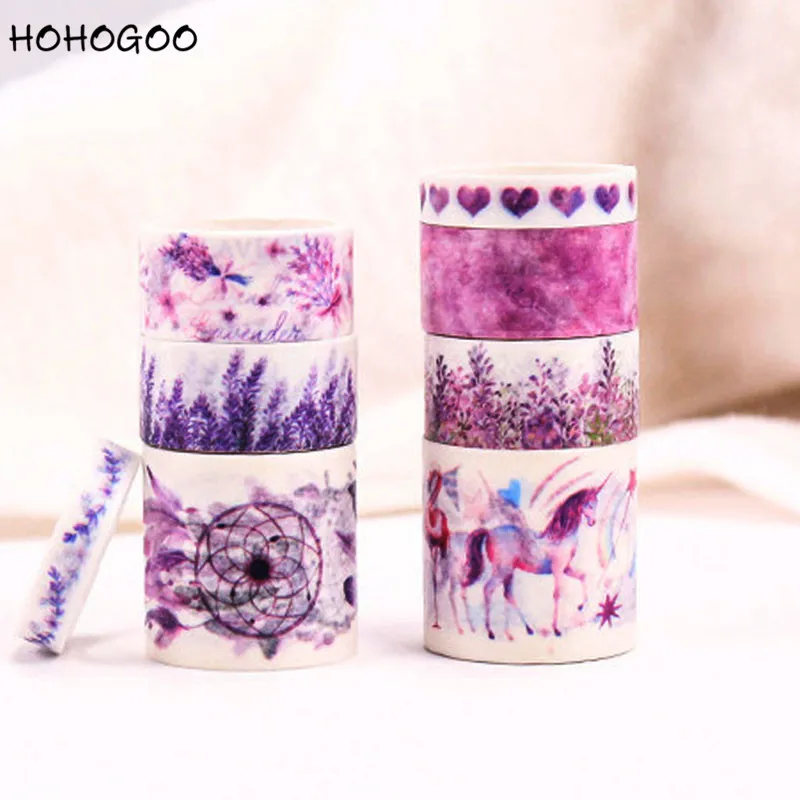 

HOHOGOO8pcs/set Dreamcatcher Plant Flower Washi Tape DIY Decoration For Scrapbooking Gift Box Back To School Stationery Supplies