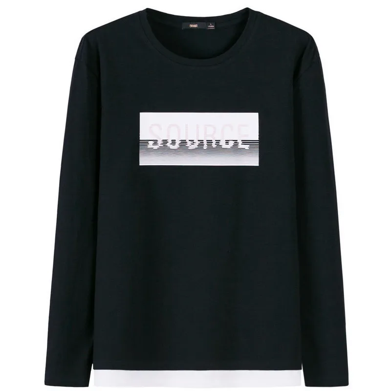 SEMIR Футболка мужская Повседневная топы с круглым вырезом хлопок длинными