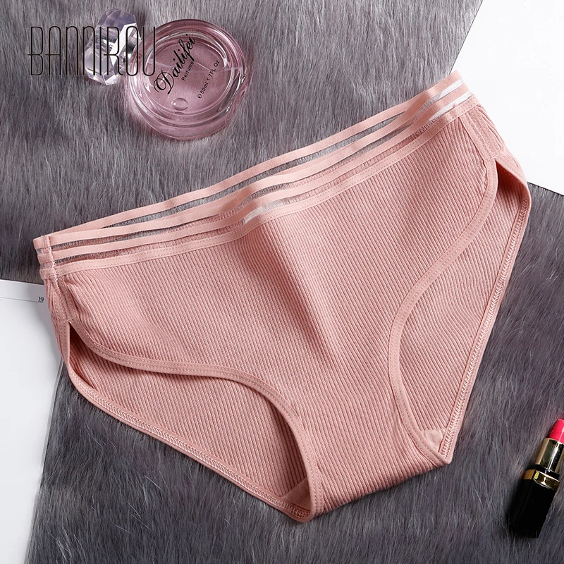 

Woman Panties Cotton Underwear For Woman Briefs Solid Simple Antibacterial New 1 Pcs Panty Woman Female Underwear BANNIROU L-XXL