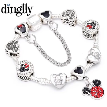 

DINGLLY Cartoon Anime Charm Bracelet For Women Girls Boys DIY Anime Beads Brands Bracelet & Bangle Jewelry Friendship Gifts