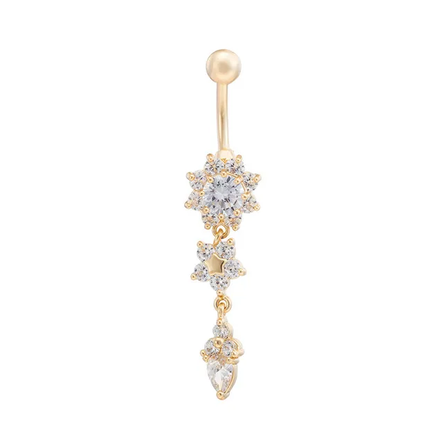 Women Pircings Long Drop White Stone Cz Y Belly On Ring Women Pircings Long Drop White Stone Cz Y Belly On Ring Dangle Clear Navel Bar Gold
