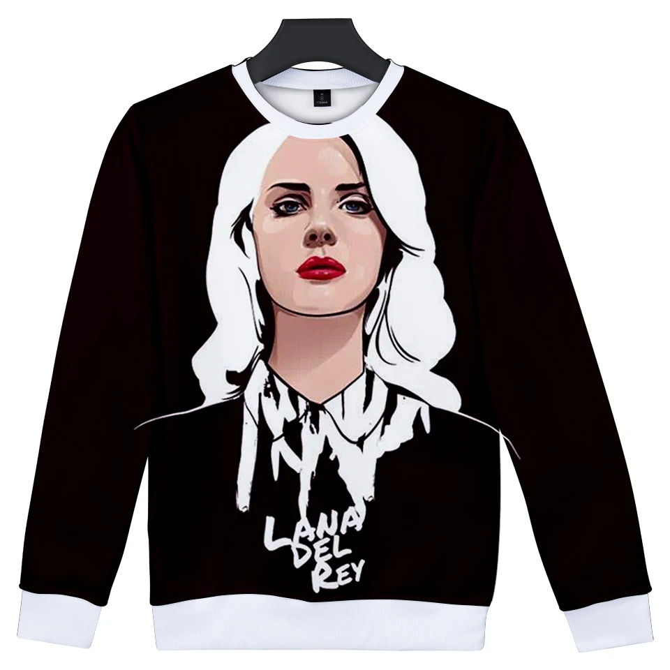 

Lana Del Rey 3D Print Long Sleeve Pullover Sweatshirt Capless Women/Men Fashion Skull Print Funny Closthes Print Coats