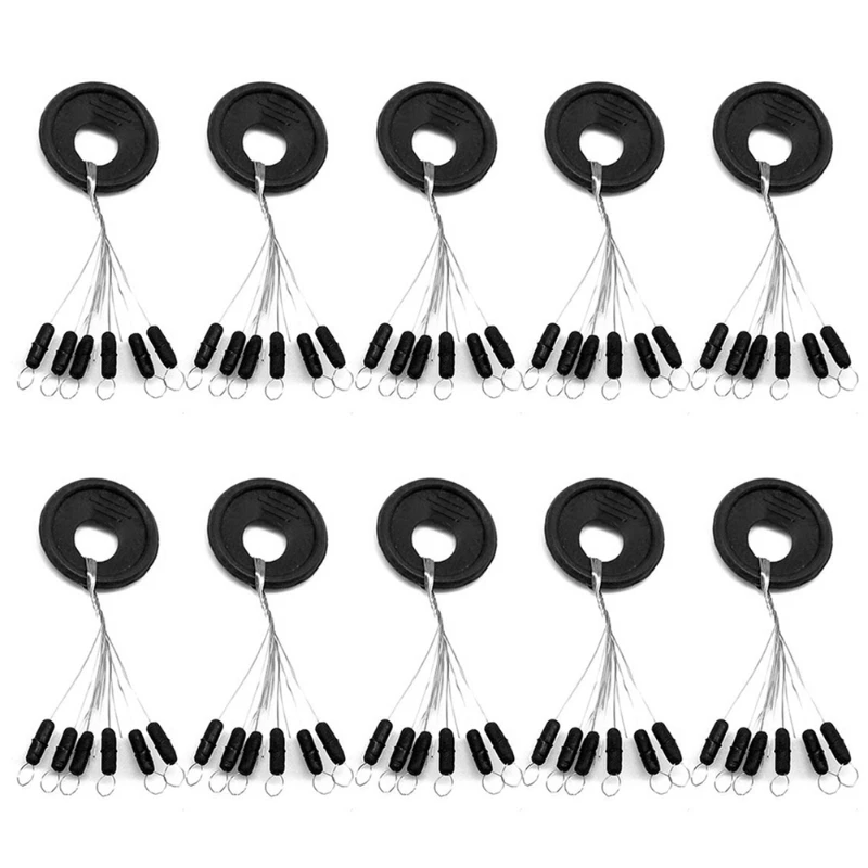 

10x Size XS-L 6 in 1 Cylinder Black Rubber Stopper Fishing Bobbers Sinker Float