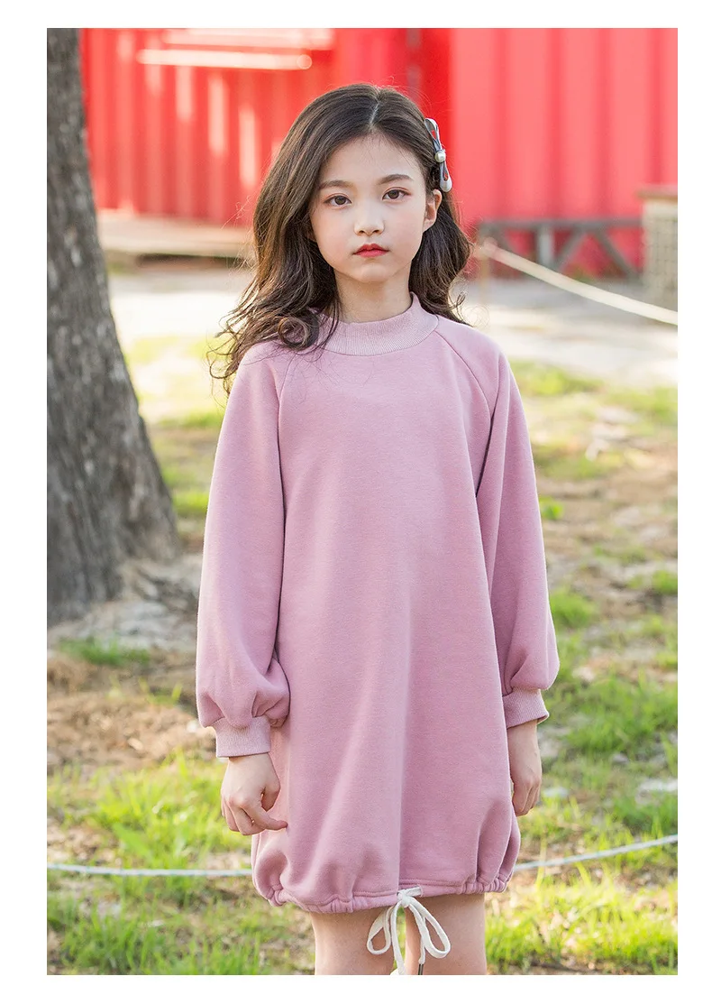 fleece dresses for baby big girls solid cotton winter dress baby girl clothes kids thick casual dress clothing children costums (15)