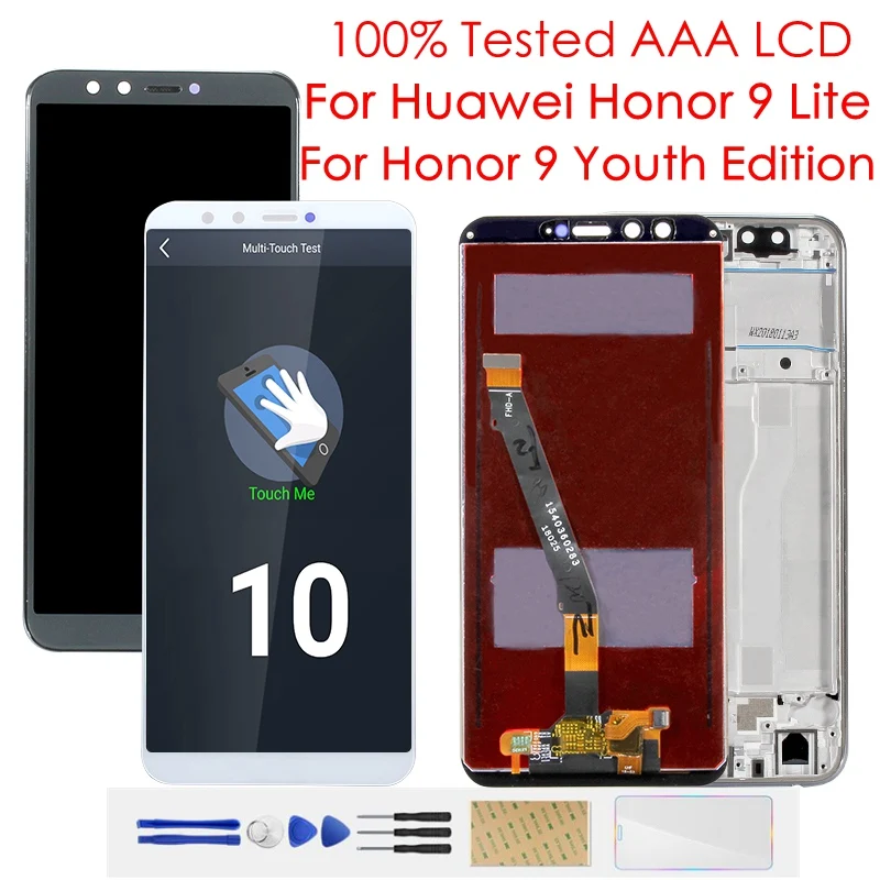 ЖК дисплей с рамкой для Huawei Honor 9 Lite панель сенсорного экрана дигитайзер Youth Edition