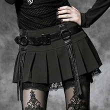 Панк рейв Женская Лолита Нана юбка визуальный Kei Корея Мода стримпанк Harajuku Сексуальная Одежда для девочек Q220