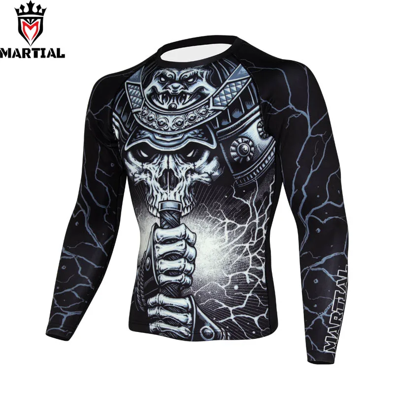 Боевые искусства: WARRIOR BJJ Rashguard сублимационная печать ММА компрессионная Джерси