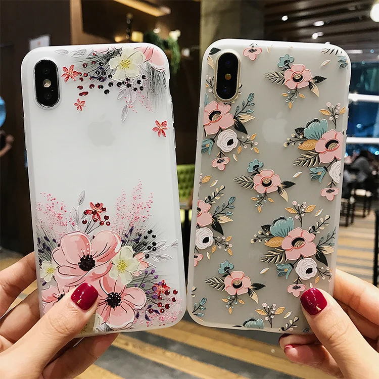 

Luxury Stereo Relief Narcissus Flower For iPhone 7 8 6 S Plus Phone case Silicone Floral Cover Back Soft Case For iPhone 6 6S X