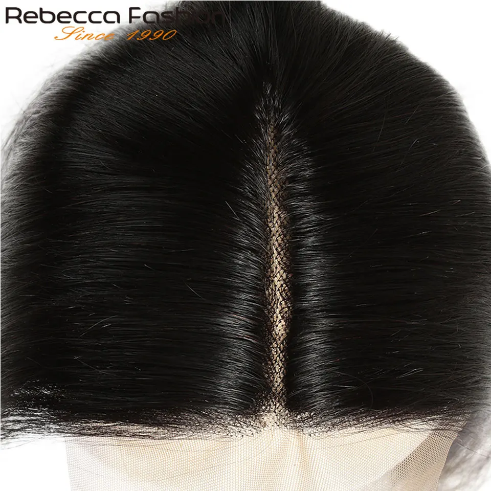 Fechamento reto brasileiro do laço do cabelo humano do fechamento do laço de rebecca 5*6 fechamento do laço suíço t fechamento profundo do laço da parte com cabelo do bebê