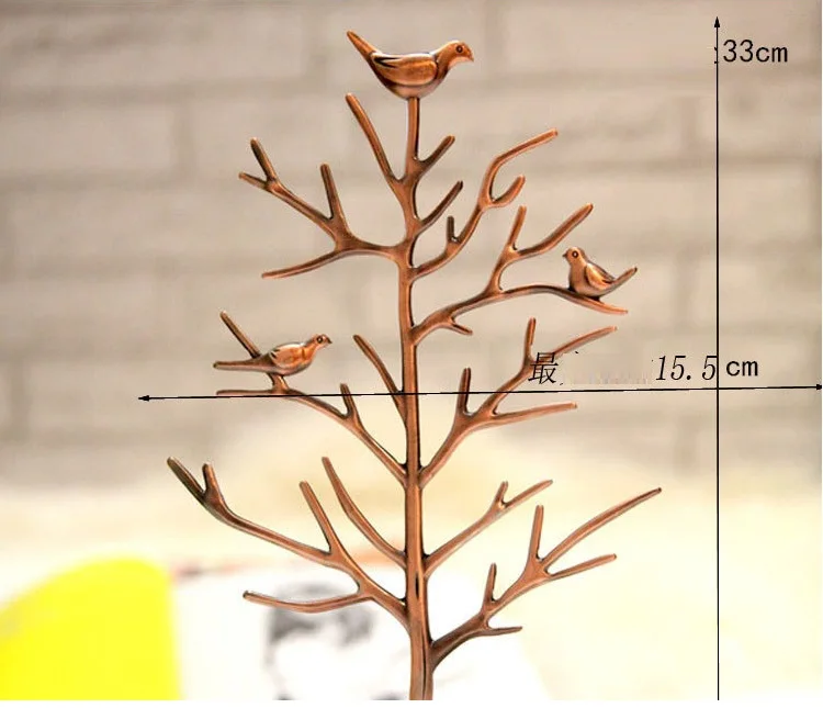 Креативная Ретро железная художественная птичья древесина Подставка для хранения ювелирных изделий Подставка для сережек Ожерелье Дисплей Органайзер держатель Шоу стойка для девочек подарок