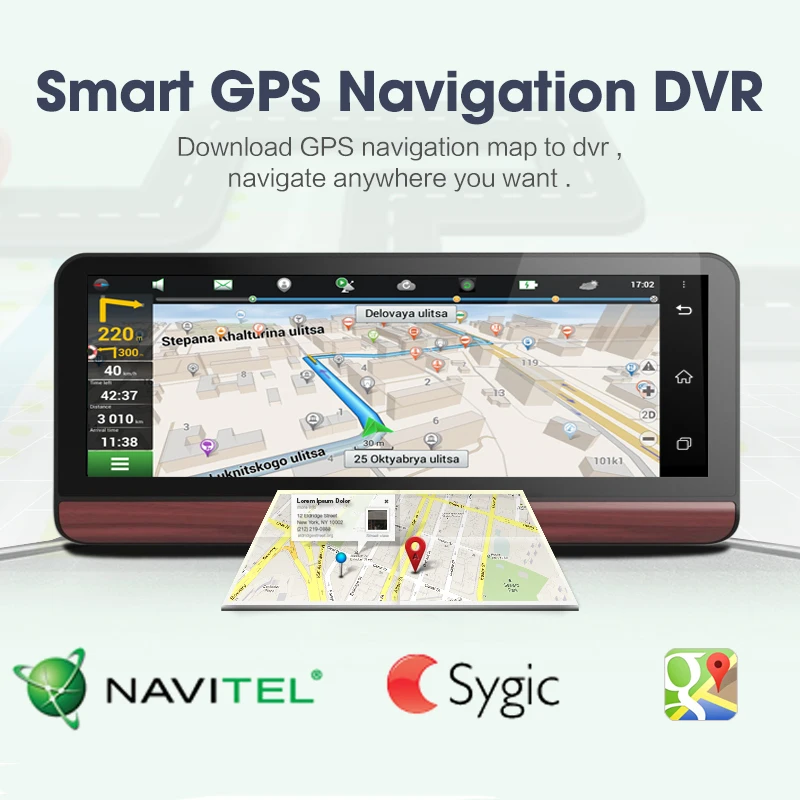 7.84 дюймов 4 г автомобиля GPS навигации DVR Android FHD 1080 P видео Регистраторы