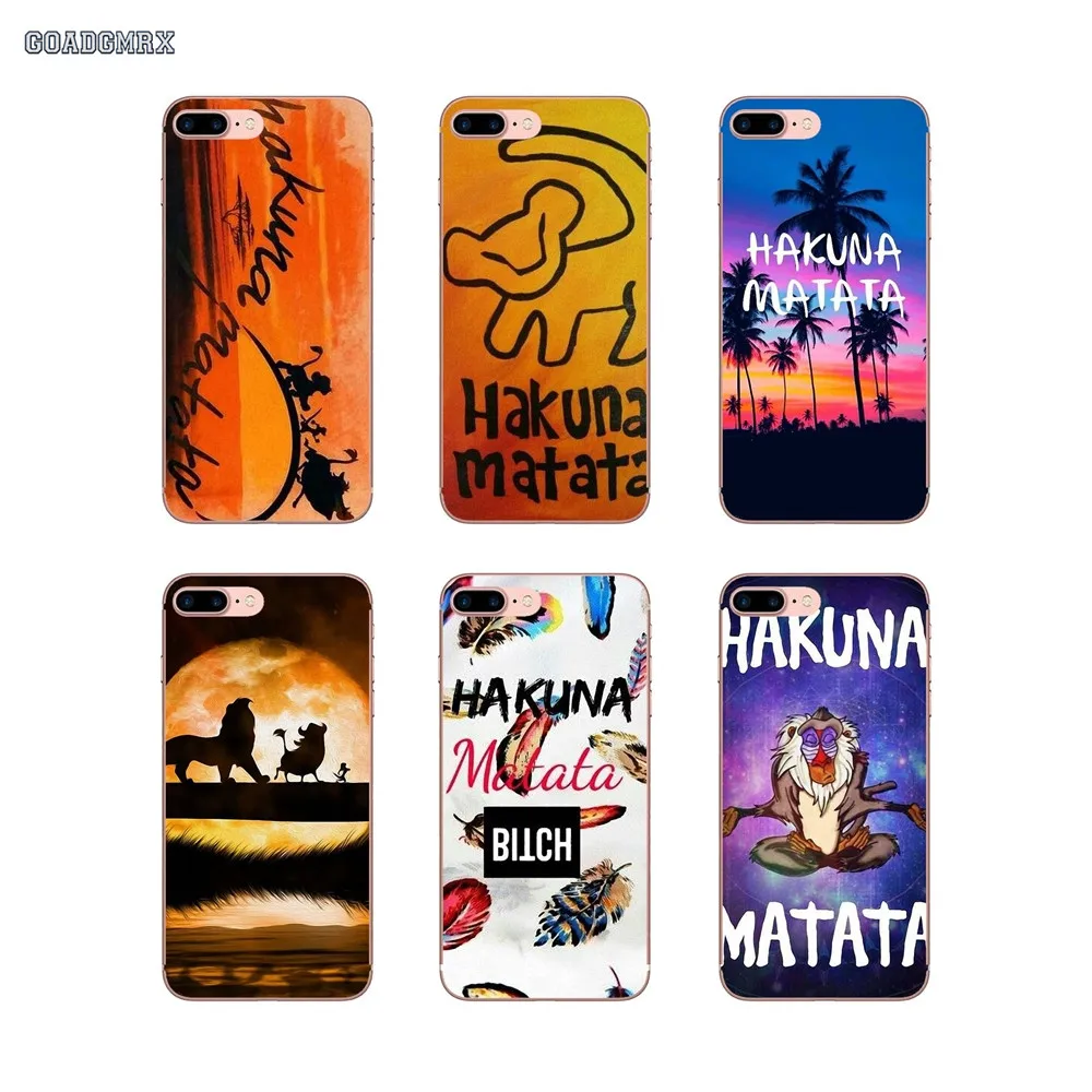 

For Huawei P Smart G7 G8 P7 Mate 10 P20 Pro P8 P9 P10 Lite Mini GR5 2017 Hakuna Matata The Lion King Soft Transparent Shell Case